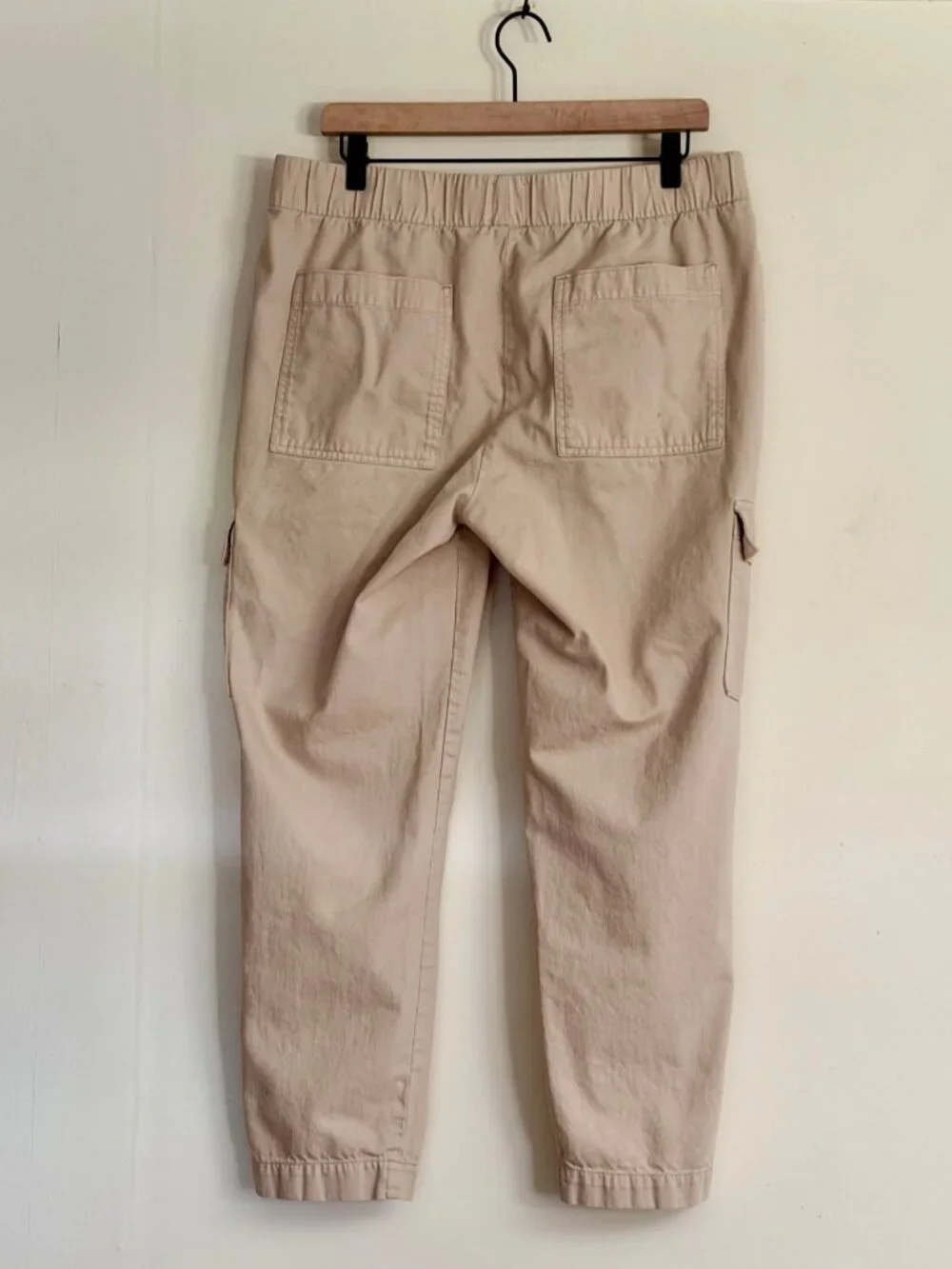 GAP Beige Twill Pull-On Cargo Pants, Large